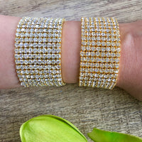 Gold with Clear Rhinestone  bracelet | Fashion Jewellery Outlet | Fashion Jewellery Outlet