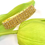 Gold Rhinestone with Gold bracelet | Fashion Jewellery Outlet | Fashion Jewellery Outlet