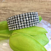 Black with Silver Rhinestone bracelet | Fashion Jewellery Outlet | Fashion Jewellery Outlet