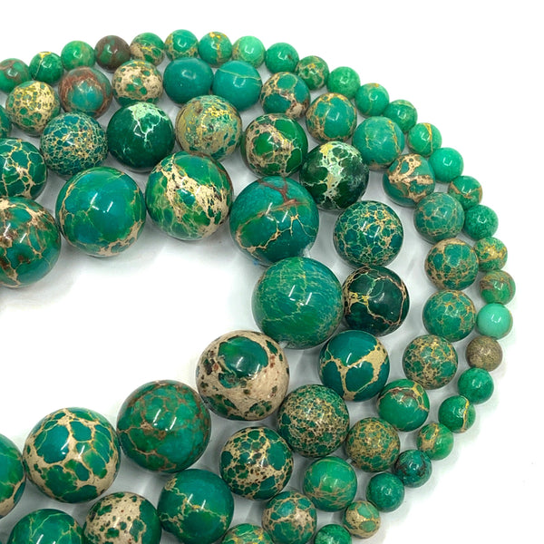 6mm Imperial Sediment Green Bead | Fashion Jewellery Outlet | Fashion Jewellery Outlet