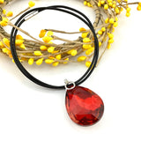 Glass Teardrop Pendant, Siam Red | Fashion Jewellery Outlet | Fashion Jewellery Outlet