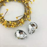 Glass Argentia Silver Teardrop Pendant | Fashion Jewellery Outlet | Fashion Jewellery Outlet