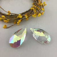 Glass Clear AB Teardrop Pendant | Fashion Jewellery Outlet | Fashion Jewellery Outlet