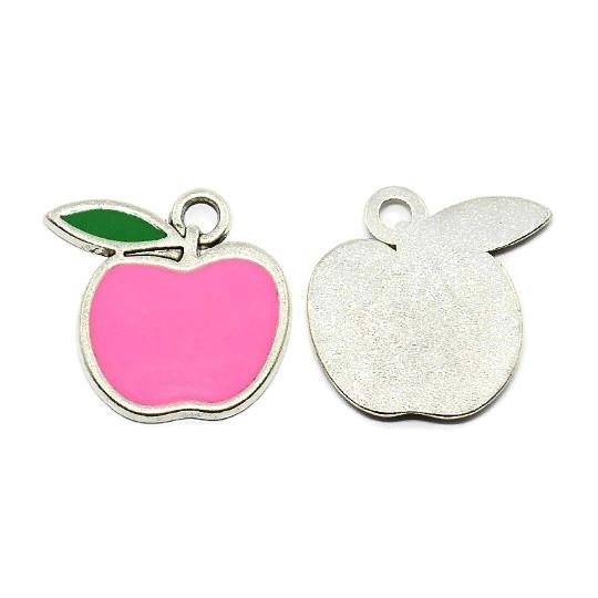 Alloy Pink Apple Charm, Enamel Charm | Fashion Jewellery Outlet | Fashion Jewellery Outlet