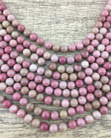 8mm Pink Petrified Wood Bead | Fashion Jewellery Outlet | Fashion Jewellery Outlet