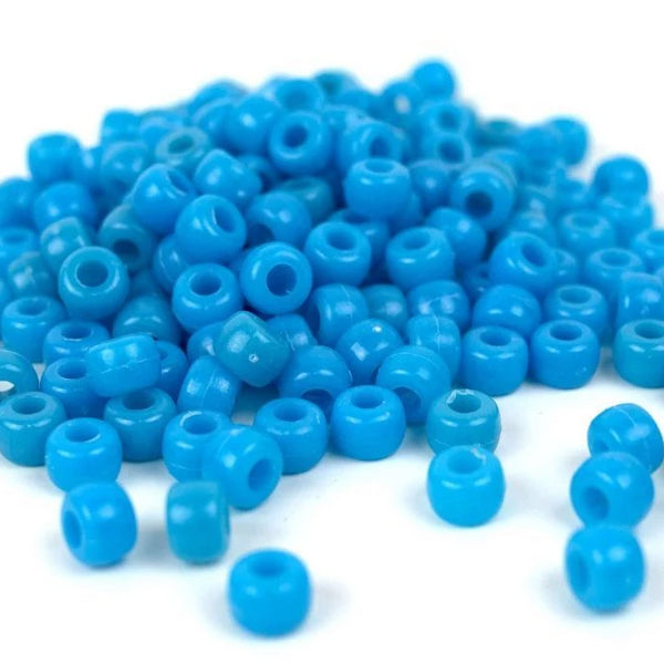 Light Blue Plastic Beads, 4X6 Pony Beads | Fashion Jewellery Outlet | Fashion Jewellery Outlet