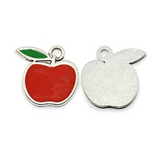 Alloy Red Apple Charm, Enamel Charm | Fashion Jewellery Outlet | Fashion Jewellery Outlet