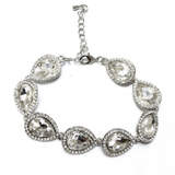 Crystal Teardrop Silver Crystal Bracelet | Fashion Jewellery Outlet | Fashion Jewellery Outlet
