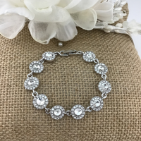 Stunning Round Shape Silver Bridal Bracelet | Fashion Jewellery Outlet | Fashion Jewellery Outlet