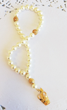 24K Gold Plated Swarovski Pearl Taj PhumkoTasbih | Fashion Jewellery Outlet | Fashion Jewellery Outlet