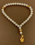 24K Gold Plated Swarovski Pearl Taj PhumkoTasbih | Fashion Jewellery Outlet | Fashion Jewellery Outlet