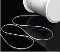 Elastic Cord 0.8mm Thick, White | Fashion Jewellery Outlet | Fashion Jewellery Outlet