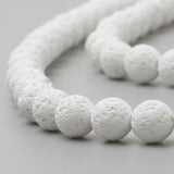 4mm White Lava Beads | Fashion Jewellery Outlet | Fashion Jewellery Outlet