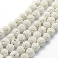 12mm White Lava Beads | Fashion Jewellery Outlet | Fashion Jewellery Outlet