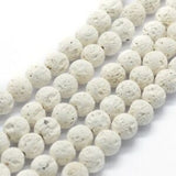 8mm White Lava Beads | Fashion Jewellery Outlet | Fashion Jewellery Outlet