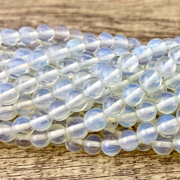 6mm White Opalite Beads Fashion Jewellery Outlet