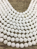10mm White Tridacna Carved Lotus Flower Bead| Fashion Jewellery Outlet | Fashion Jewellery Outlet