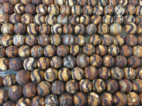 8mm Frosted Wood Agate Beads | Fashion Jewellery Outlet | Fashion Jewellery Outlet