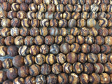 10mm Frosted Wood Agate Beads | Fashion Jewellery Outlet | Fashion Jewellery Outlet