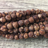6mm Frosted Wood Agate Beads | Fashion Jewellery Outlet | Fashion Jewellery Outlet