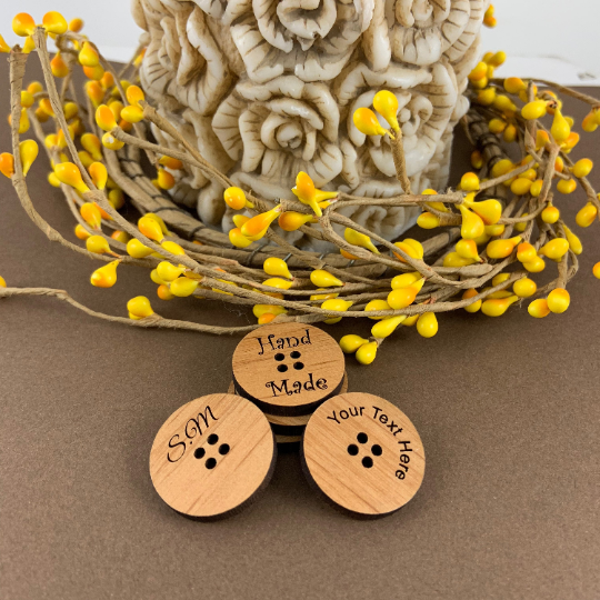 Personalized Laser Engraved Wood Button | Fashion Jewellery Outlet | Fashion Jewellery Outlet