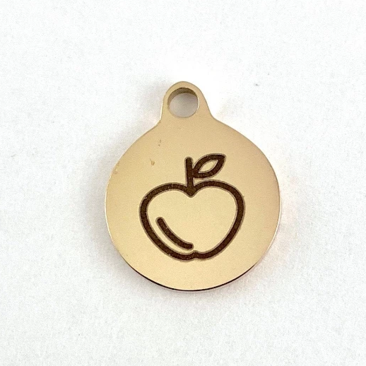 Small Apple Laser Engraved Charms | Fashion Jewellery Outlet | Fashion Jewellery Outlet