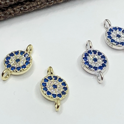 Sterling Silver Evil Eye connector charm | Fashion Jewellery Outlet | Fashion Jewellery Outlet