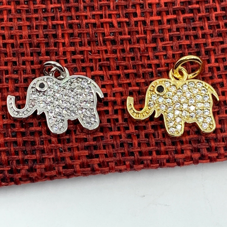 CZ Micro Pave Elephant Charm | Fashion Jewellery Outlet | Fashion Jewellery Outlet