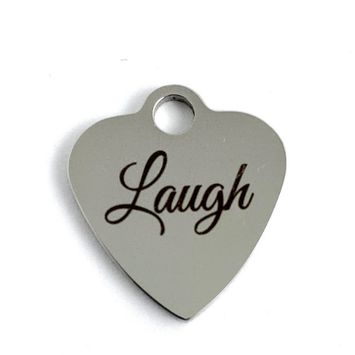 Laugh Laser Engraved Charm | Fashion Jewellery Outlet | Fashion Jewellery Outlet