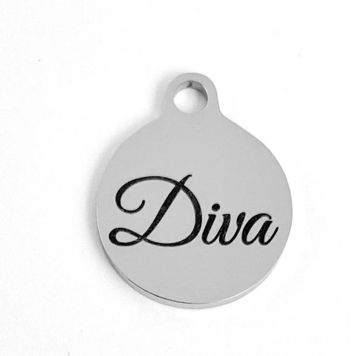 Diva Round Personalized Charm | Fashion Jewellery Outlet | Fashion Jewellery Outlet