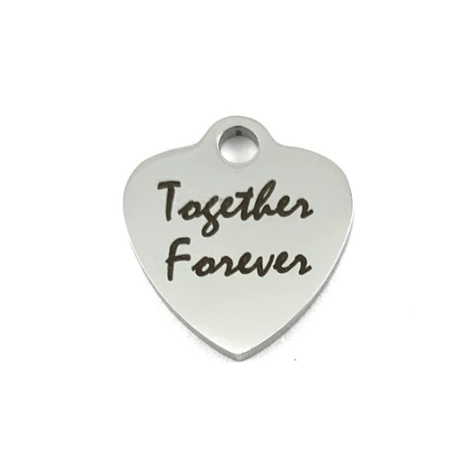 Together Forever Laser Engraved Charm | Fashion Jewellery Outlet | Fashion Jewellery Outlet