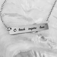 Teach Inspire Love Necklace Bar with Chain | Fashion Jewellery Outlet | Fashion Jewellery Outlet