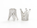 CZ Pave, Micro Pave Crown Bead | Fashion Jewellery Outlet | Fashion Jewellery Outlet