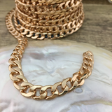 Alloy Curb Flat Chain | Fashion Jewellery Outlet | Fashion Jewellery Outlet