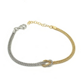 Dual Tone Knot Bracelet | Fashion Jewellery Outlet | Fashion Jewellery Outlet