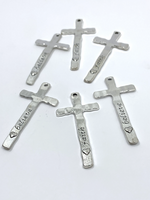 Hammered Cross Engraved Pendant | Fashion Jewellery Outlet | Fashion Jewellery Outlet