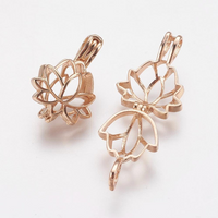 Lotus Cage Brass Pendant Rhodium and Rose Gold | Fashion Jewellery Outlet | Fashion Jewellery Outlet