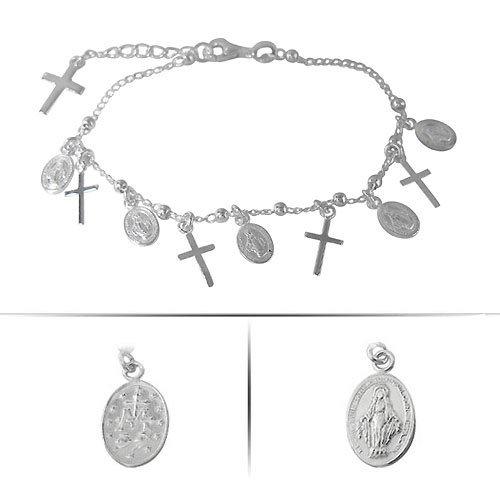 Sterling Silver Religious Charm Bracelet | Fashion Jewellery Outlet | Fashion Jewellery Outlet