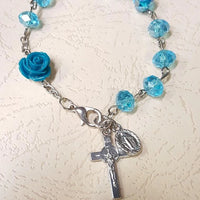 Glass Bead Rose Rosary Bracelet | Fashion Jewellery Outlet | Fashion Jewellery Outlet