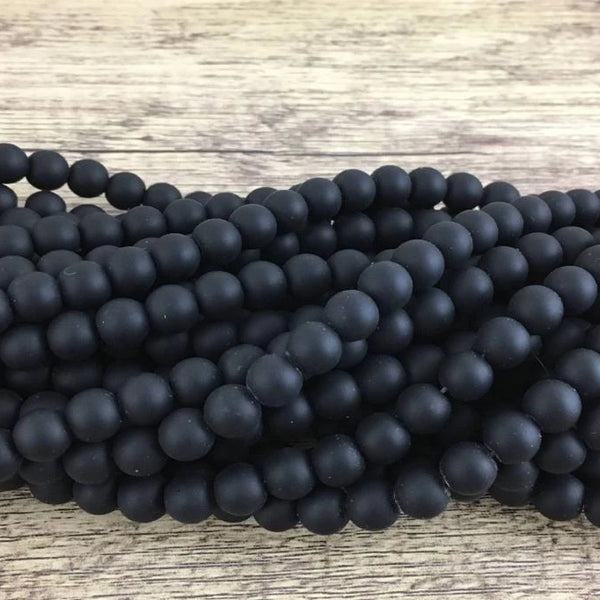 10mm Frosted Black Agate Bead | Fashion Jewellery Outlet | Fashion Jewellery Outlet