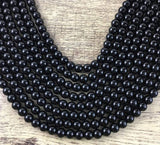 Shiny Onyx Bead, Black natural stone | Fashion Jewellery Outlet | Fashion Jewellery Outlet