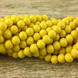 8mm Glass Pearl Bead, Solid Yellow | Fashion Jewellery Outlet | Fashion Jewellery Outlet