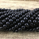 6mm Faux Glass Pearl Beads, Black | Fashion Jewellery Outlet | Fashion Jewellery Outlet