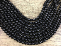 12mm Faux Glass Pearl Bead, Black | Fashion Jewellery Outlet | Fashion Jewellery Outlet