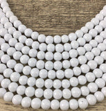 6mm Faux Glass Pearl Bead Solid Chalk White | Fashion Jewellery Outlet | Fashion Jewellery Outlet