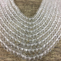 8mm Clear Faceted Rondelle Glass Bead | Fashion Jewellery Outlet | Fashion Jewellery Outlet