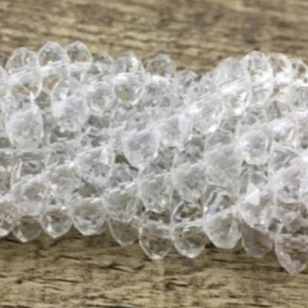 Clear Faceted Rondelle Glass Bead | Fashion Jewellery Outlet | Fashion Jewellery Outlet