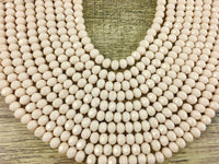 6mm Faceted Rondelle Glass Bead, Bone Color | Fashion Jewellery Outlet | Fashion Jewellery Outlet