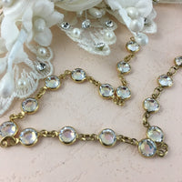 Swarovski Crystal Chain Gold Crystal AB Stones SS29 | Fashion Jewellery Outlet | Fashion Jewellery Outlet