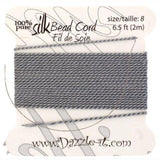 Grey Silk Thread with 0.80mm Needle | Fashion Jewellery Outlet | Fashion Jewellery Outlet